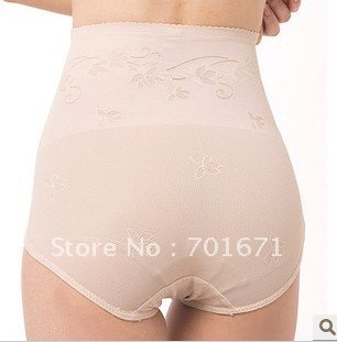 Free Shipping Body shaping pants thin seamless female in high waist abdomen drawing pants puerperal butt-lifting  panties V1895