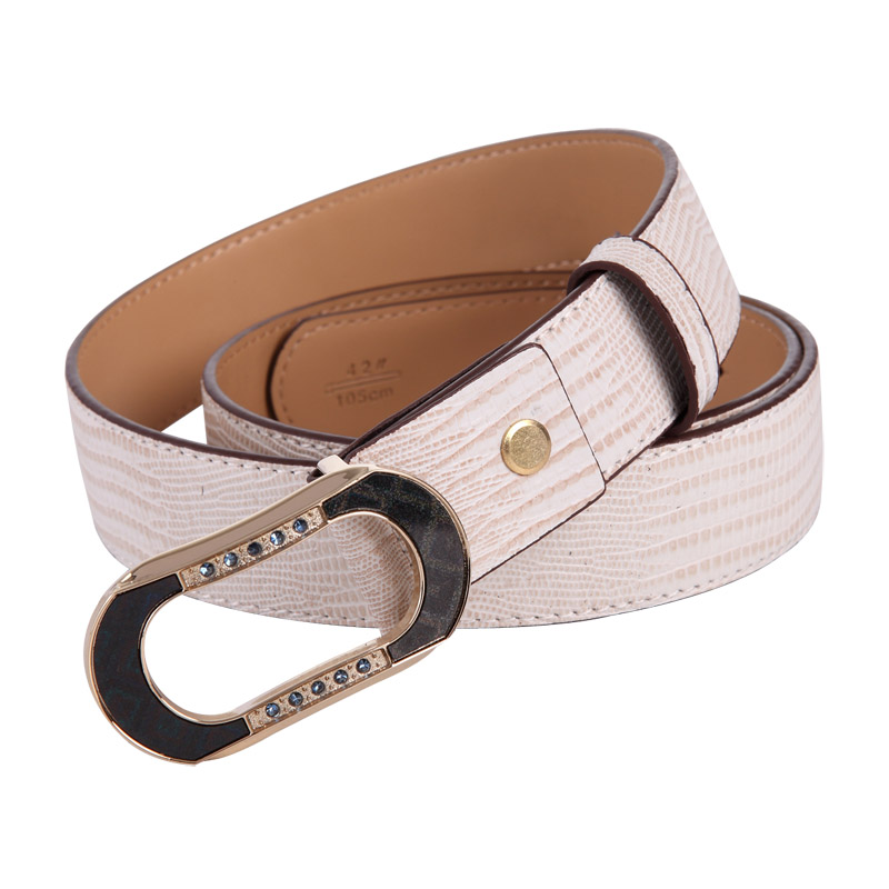 Free Shipping Boos strap women's genuine leather belt, fashion buckle with diamond  women's leather belt in beige