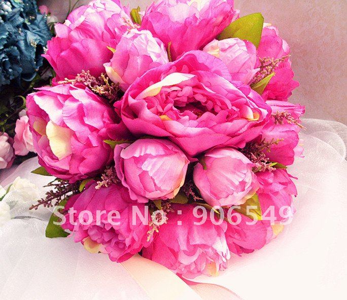 Free shipping bouqute of flowers bouquetretro tea rose wedding Bride flower wedding holding flowers  with flowe chain size 33cm