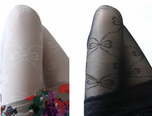 Free shipping bow jacquard silk tights stockings sexy women fishnet pantyhose 2013 hot selling