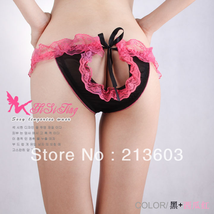 FREE SHIPPING  bow pp lace transparent sexy panties ,sexy underwear,2143