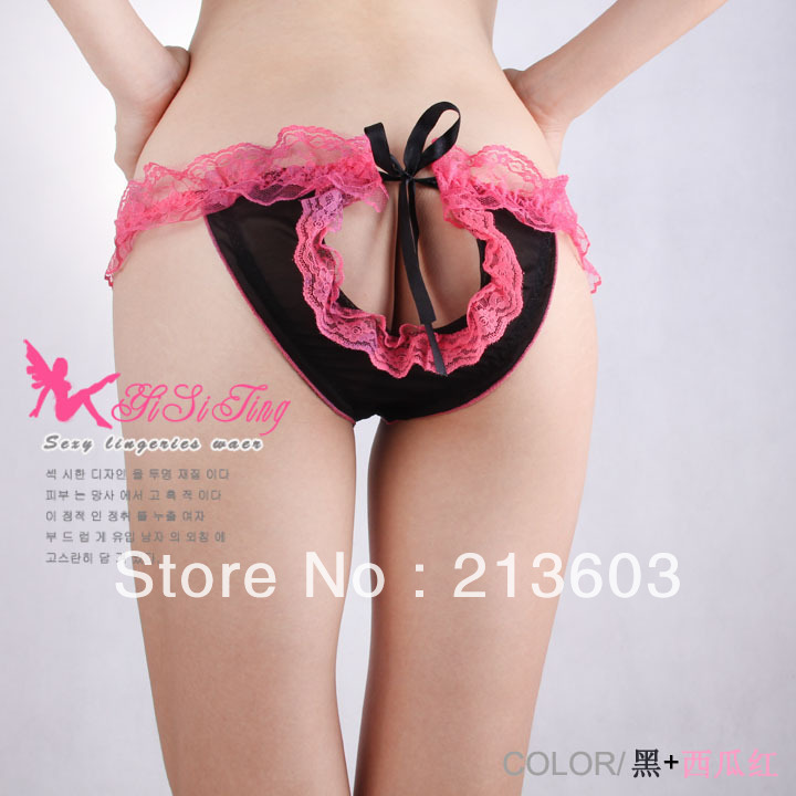 FREE SHIPPING  bow pp lace transparent sexy panties ,sexy underwear,2143