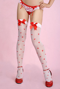 Free Shipping bow straight stockings q7933 white Fast Delivery Cheaper Price