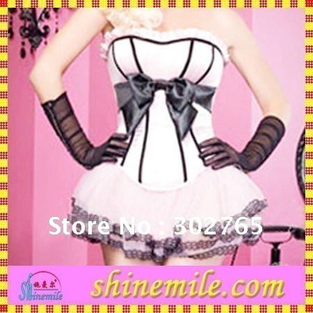 Free shipping! bowknot CORSET   tutu skirt Sexy Lingerie dress 2204