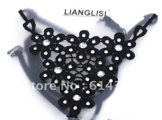 Free shipping Bowknot invisible shoulder belt X type diamond underwear aglet