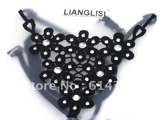 Free shipping Bowknot invisible shoulder belt X type diamond underwear aglet
