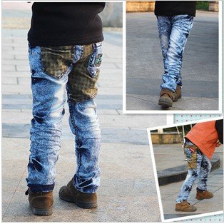 free shipping, Boy Girl pants cowboy 2012 new Korean version of the  spring and autumn children jeans
