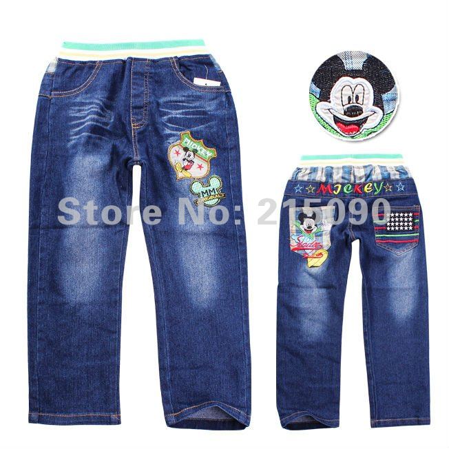 Free shipping!!Boy's Mickey Mouse jeans cowboy trousers/ children's jeans denim pants kids boys jeans of the children autumn