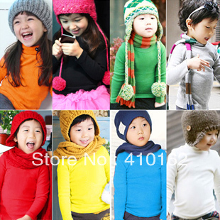 Free shipping Boys and Girls underwear T-shirts high-necked long-sleeved T-shirt bottoming shirt warm winter Children's shirt