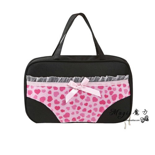 free shipping bra case underpants box big size wholesale pink  black dots