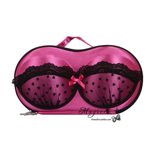 free shipping bra case underwear box big size bra box bra bag wholesale  mix order  rose red with black lace 10 pcs a lot