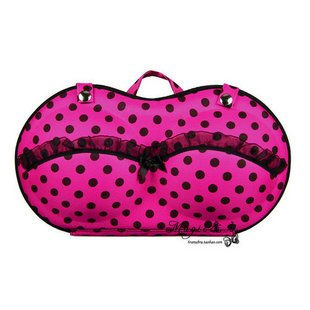 free shipping bra case underwear box big size bra case bra bag wholesale rose red  black dots