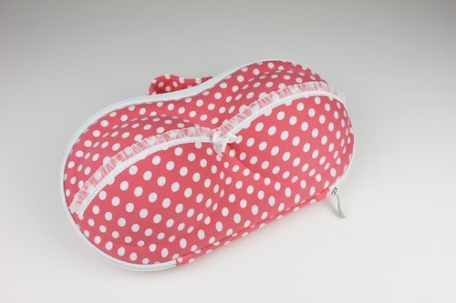 free shipping bra case underwear box   bra bag wholesale lingerie bag mix order  dare red with white dots 10 pcs a lot