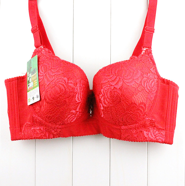 Free shipping Bra underwear shaping push up 80d 36d 85d 90d 95d bamboo red bra