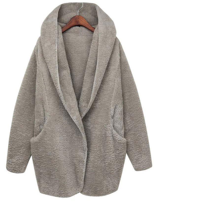 Free Shipping Brand New  2012 - Korean winter cloak loose XL hooded Plush thickened jacket coat with belt