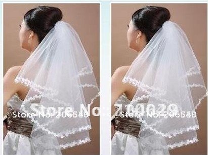 free shipping brand New Bride Wedding 1.2M Short Veil leaves Lace Edge can mix order more than 60USD