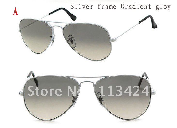 free shipping - brand new men's/women's Sunglasses aviator sunglasses silver frame Gradient grey ,AV 12