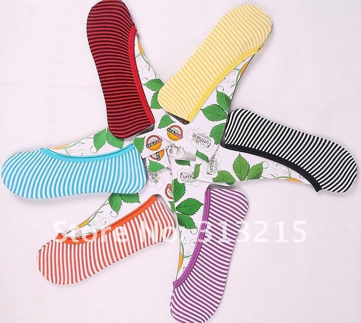 Free Shipping!! Brand New Summer stripe invisible cotton female invisible socks/ladies' boat socks thin style