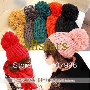 Free Shipping Brand New  WOMENS solid color drape winter hats, lady's solid color drape caps Knitted Headwears