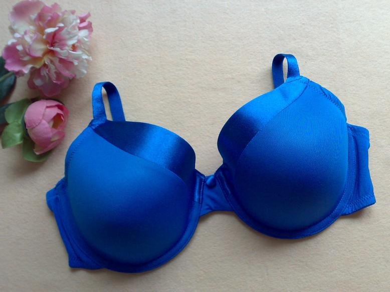 Free shipping Bras 36C36D38C40C40D cup big size underwear women's Lingerie Blue color  SELF