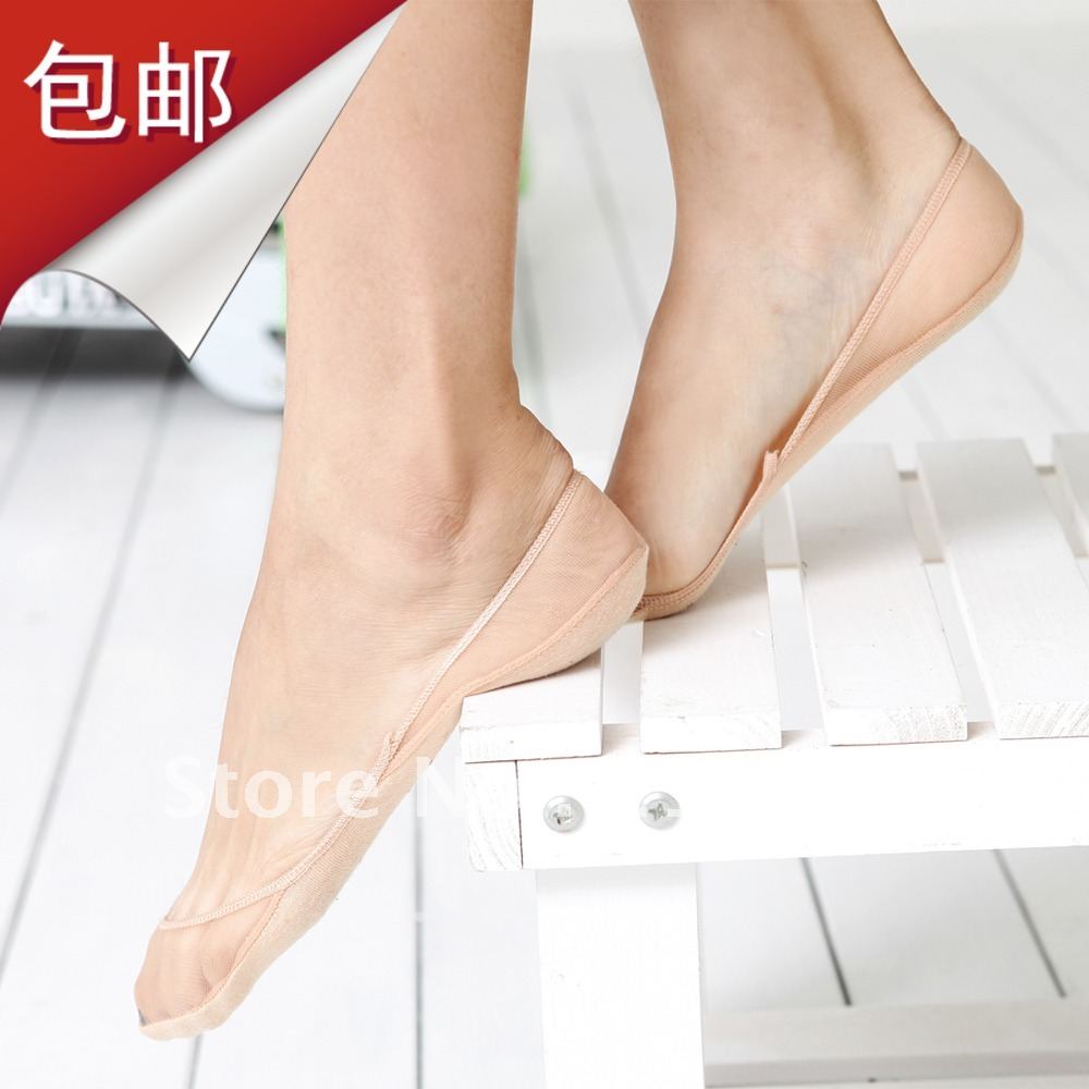 Free shipping Breathable gauze invisible ankle shallow mouth slippers slip-resistant socks female socks