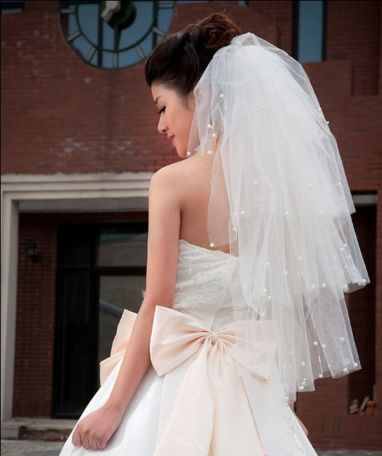 Free Shipping ! Bridal accessories 2012 wedding supplies multi-layer veil wedding dress veil pearl veil ts005