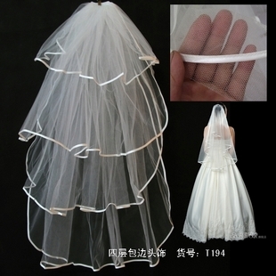 Free shipping Bridal veil bride hair accessory wedding accessories long veil edge veil style veil