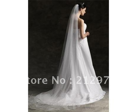 Free shipping bridal wedding veil 300cm with no decoation distributor wholesale white ivory