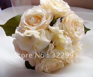 Free shipping Bride holding flowers the French roses bouquet wedding simulation flowers artificial flowers X473