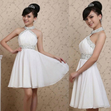Free Shipping bridesmaid short design chiffon formal dress