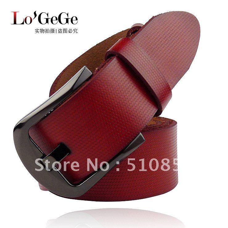 Free shipping Broadened female strap women's Red leather strap women's casual fashion cowhide belt cowskin waistband