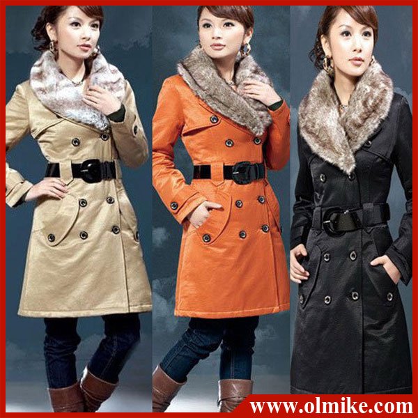 Free shipping Brocade Cotton Women winter Outerwear Botton Coat Warm Fur Collar belt plus size M L XL XXL XXXL