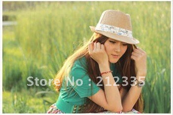 Free shipping!Broken cotton print fedora hat for women/the most popular in 2013