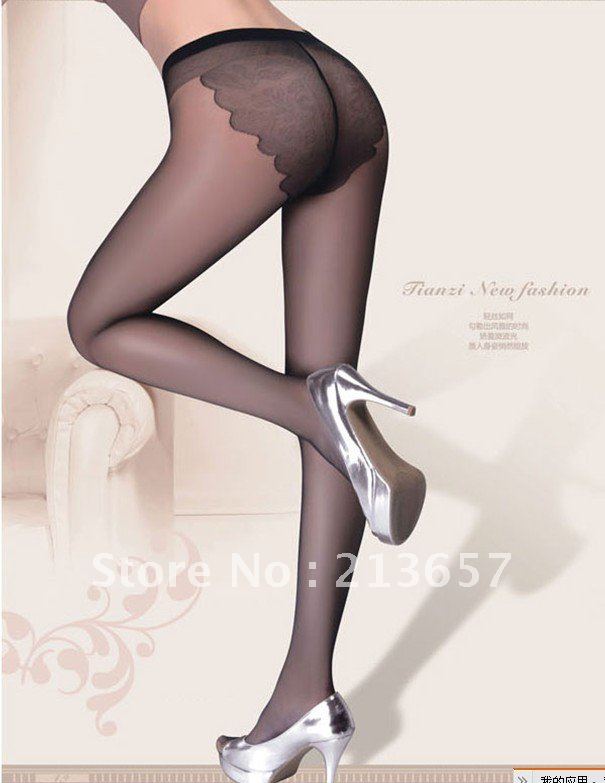 Free shipping Butterfly profile slim best  women stockings bikini triangle file cored wire pantyhose tights ( 100 pcs )