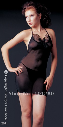 FREE SHIPPING Butterfly the temptation of gauze transparent short skirt t mm2041 lingerie sleepwear