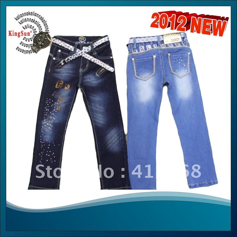 Free shipping by China air post 5PCS/lot Children clothing girls jeans trousers  KY-41 mix colors&sizes