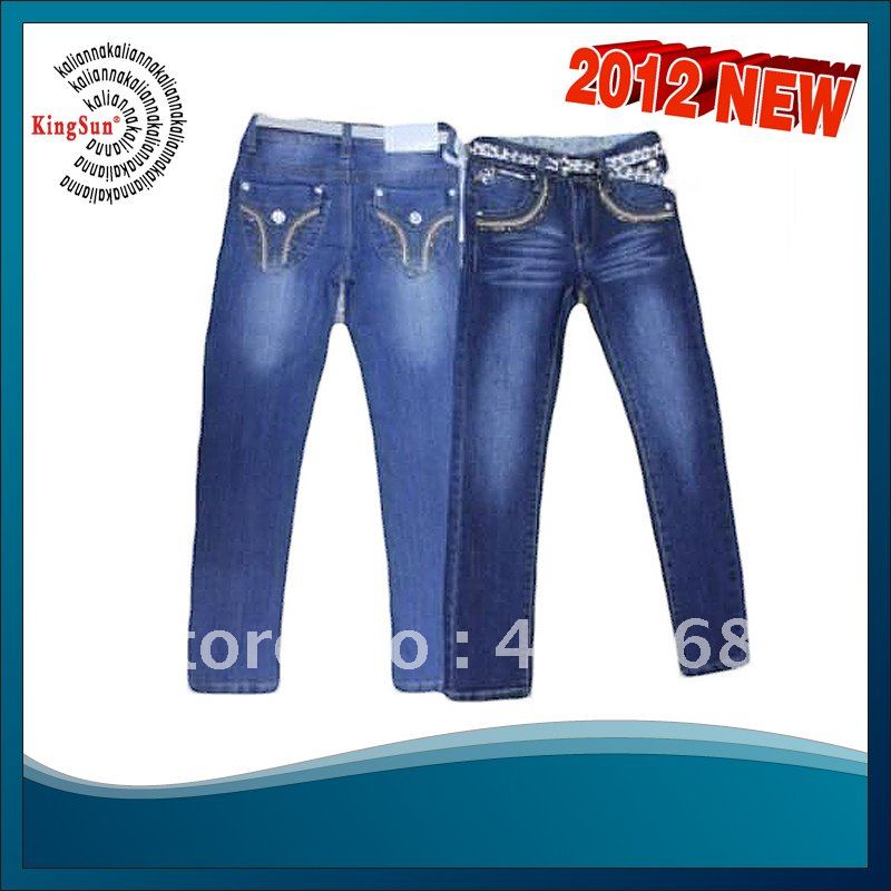 Free shipping by China air post Jeans manufacturer Fashion pants 5PCS/lot girls jeans OS404 mix colors&sizes