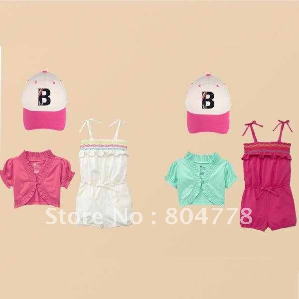 free shipping by EMS, Lovely baby girl suits baby outfits 3 pcs sets girl summer clothing