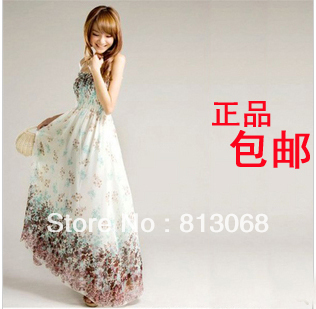 Free shipping   C13223JU  Bohemia Indigenous flavor Long style brace Chiffon Maxi dress