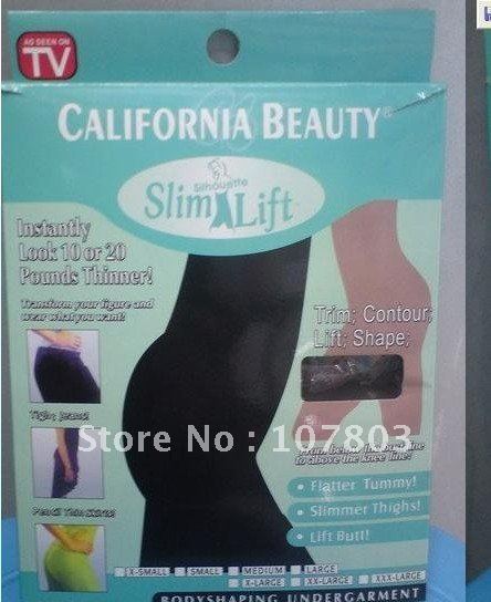 Free Shipping California Beauty Slim Lift/Slim N Lift/Slim Pants Body Shaper Beige and Black As Seen On TV 85pcs/lot