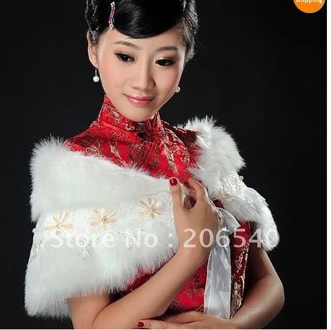 free shipping  can  mix  order Faux Fur Stole Wrap Shrug Bolero Coat Bride shawl #06
