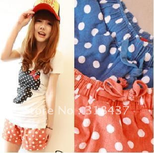 FREE SHIPPING Candy color Polka Dot Shorts, All-match and Casual, 2012