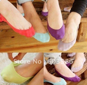 Free shipping Candy-colored non-slip invisible socks,Fashion women's socks Promotion Gifts