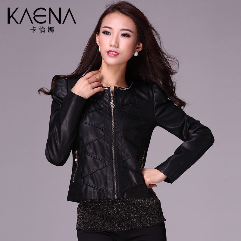 free shipping Card 2012 autumn PU jacket slim female kyn-j101