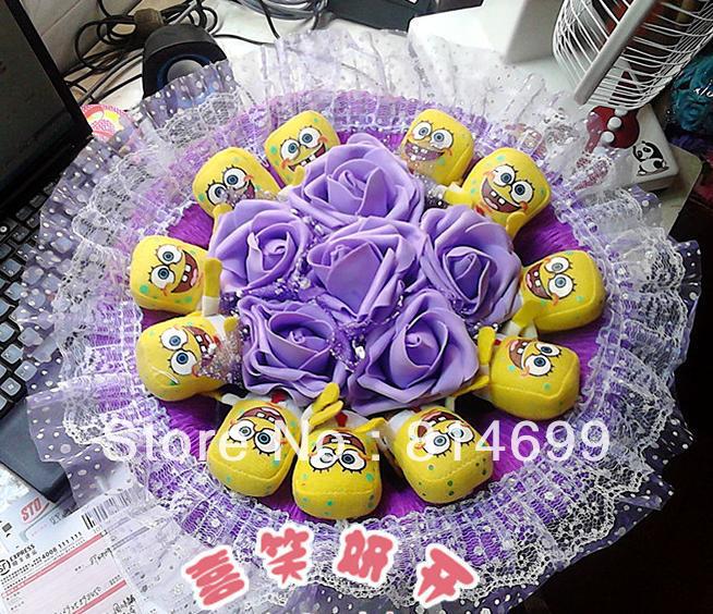 Free shipping Cartoon bouquet doll marriage holding the creative gift fake bouquet AS546