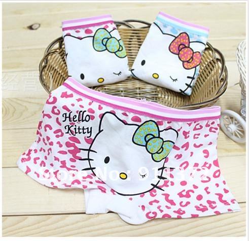 Free Shipping cartoon cat Lycra Cotton Children 's underwear girls boxer underwear