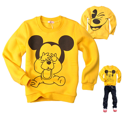 Free shipping cartoon mickey mouse sweatshirt boys sweatshirt girl's long-sleeve T-shirt outerwear basic shirt