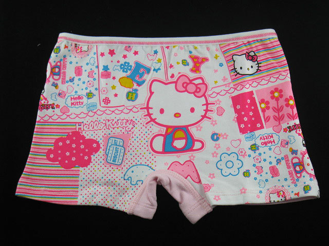 Free shipping Cartoon series child 100% cotton panties trunk underwear female child new arrival kt cat