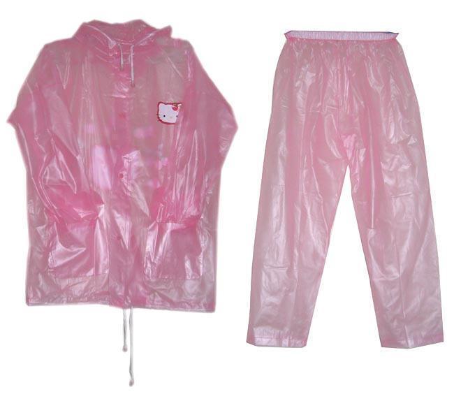 free shipping Cartoon split raincoat transparent raincoat kitty cat lightmindedness high-elastic pvc
