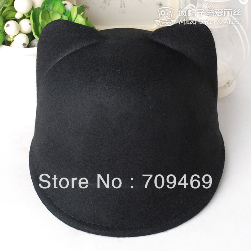 Free shipping Cat ears pure woolen hats female autumn and winter for women or men